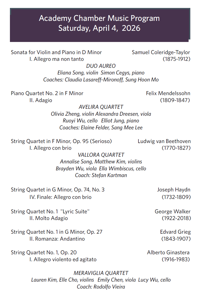 4.4.26 Academy Chamber Music Program