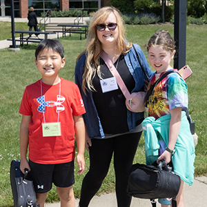 Chicago Suzuki Institute violinists with adult