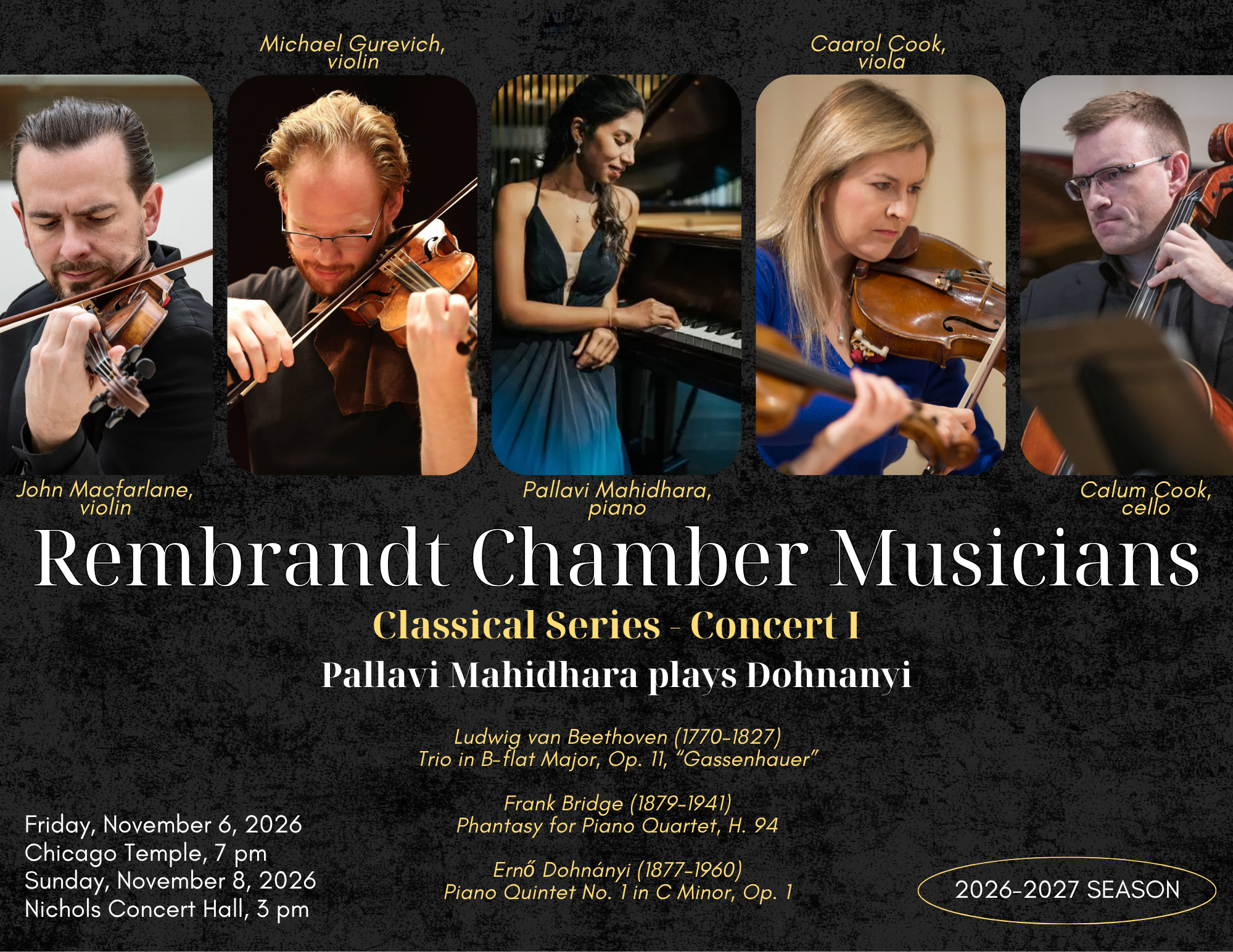 Rembrandt Chamber Musicians presents:  Pallavi Mahidhara plays Dohnanyi