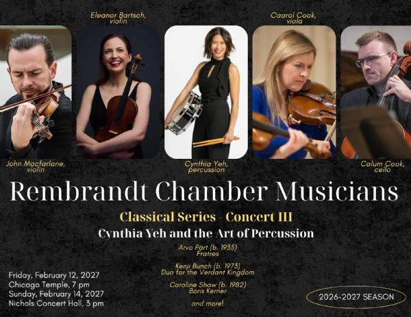 Rembrandt Chamber Musicians present:  Cynthia Yeh and the Art of Percussion