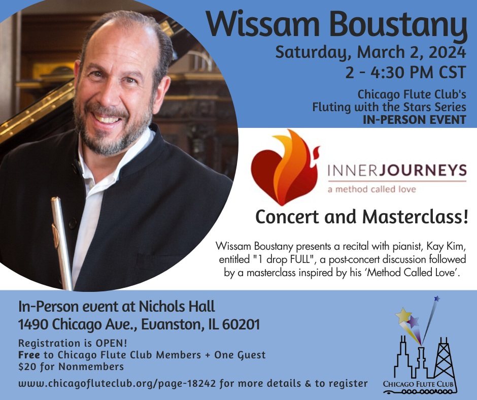 Wissam Boustany Flute concert and master class on March 2, 2024