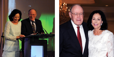 Alexandra and John D. Nichols speaking at the Music Institute of Chicago's gala