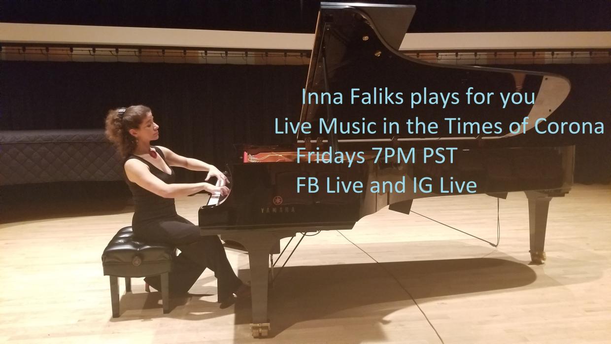 Alumna Pianist Inna Faliks Offers "Corona Fridays" Livestream