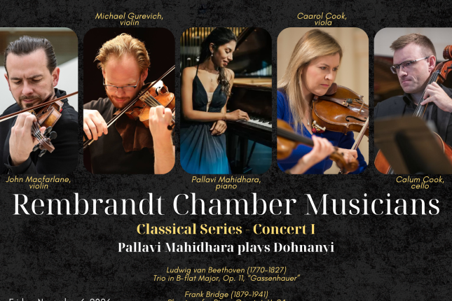 Rembrandt Chamber Musicians presents:  Pallavi Mahidhara plays Dohnanyi