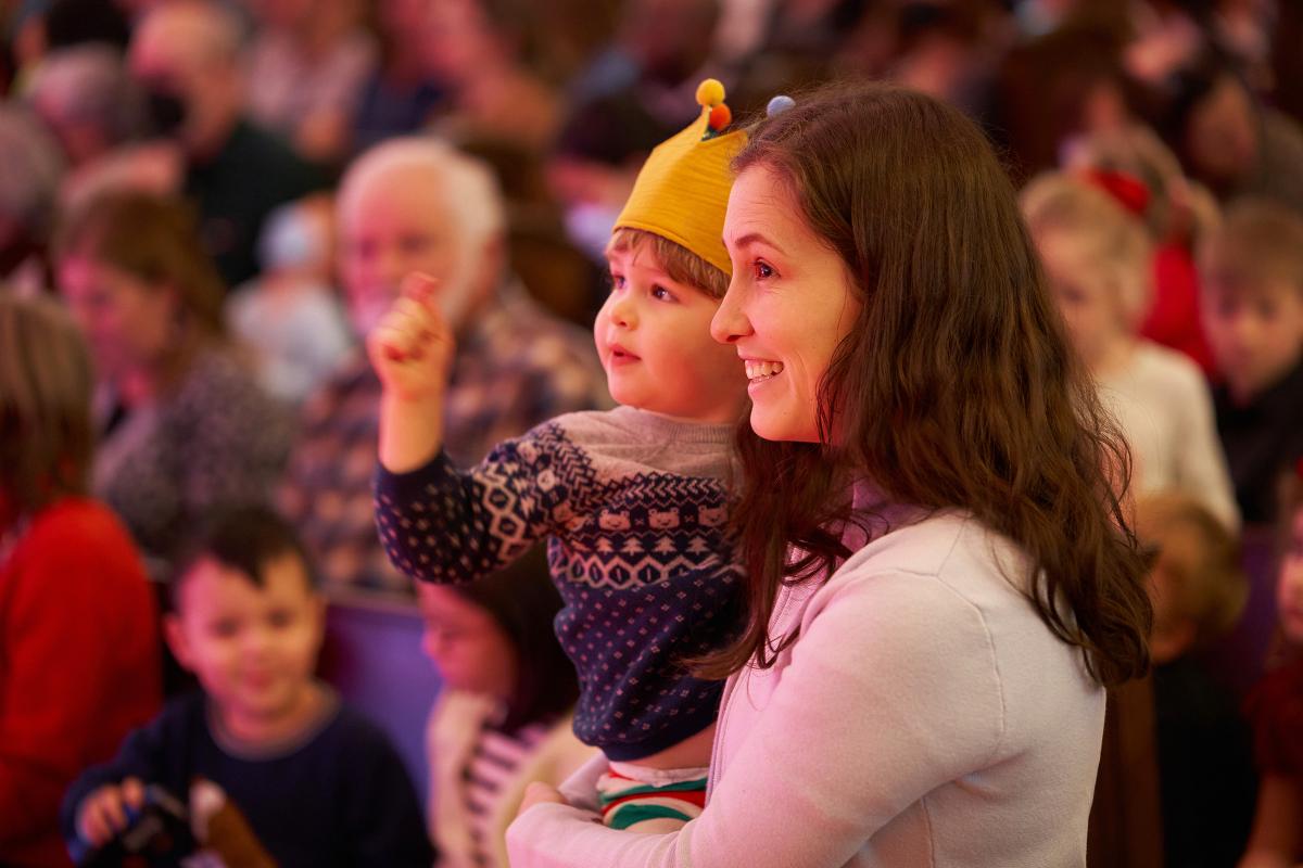 Happy audience mother and child at Nichols Concert Hall